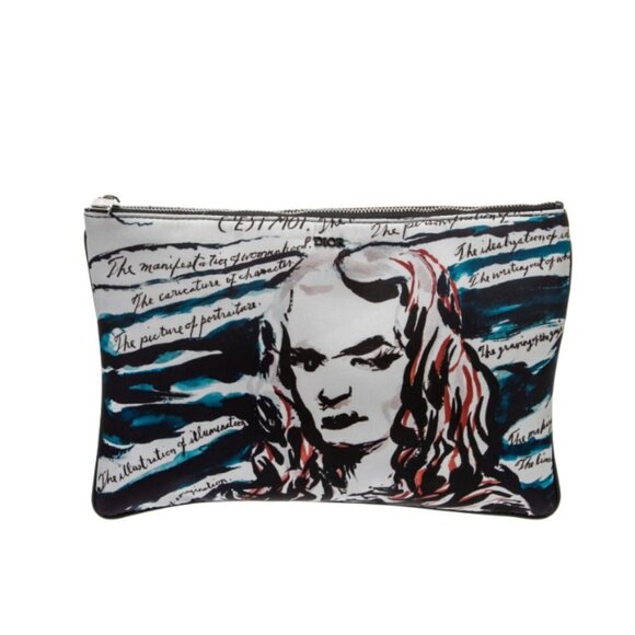 Christian Dior x Raymond Pettibon Mona Lisa Portrait Clutch - Picture 1 of 6